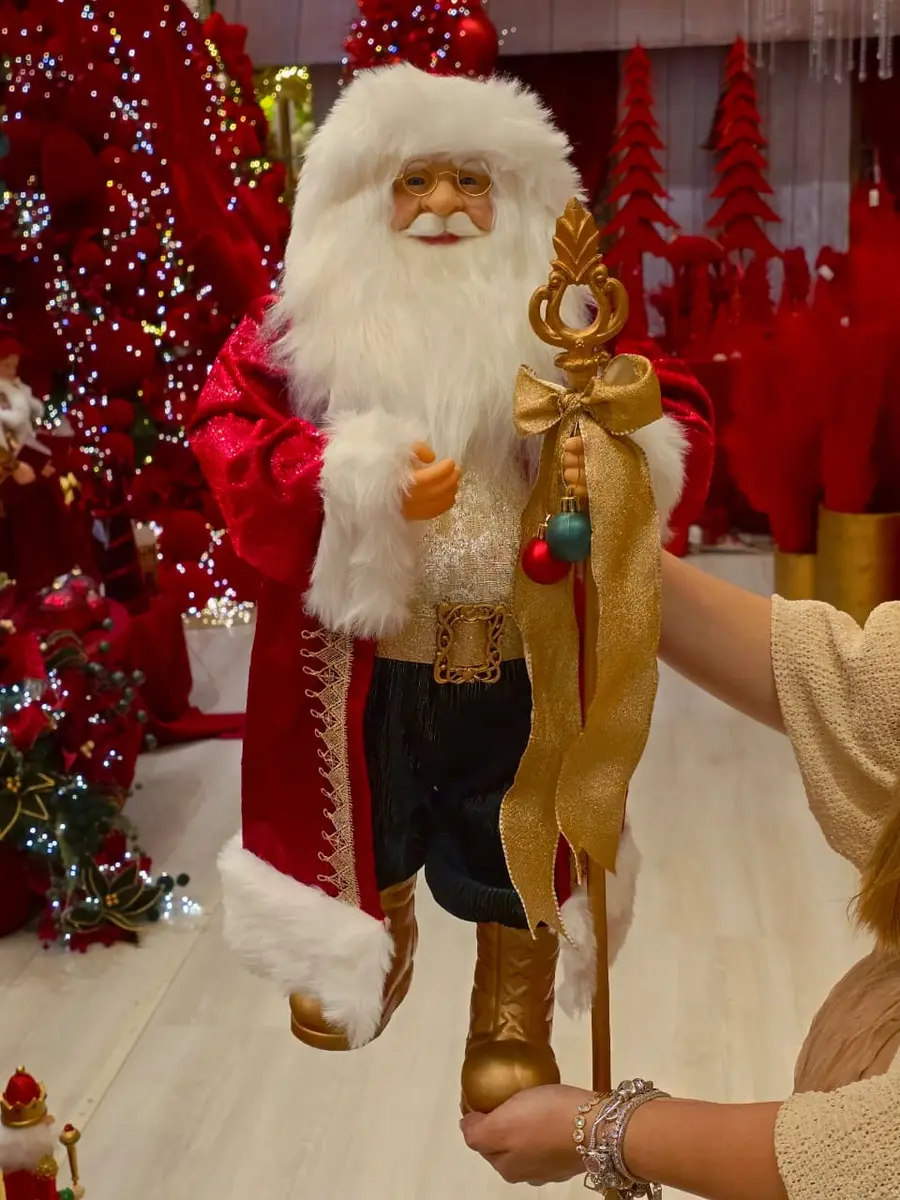 Papai Noel em Pé Clássico Vermelho e Verde 60 cm